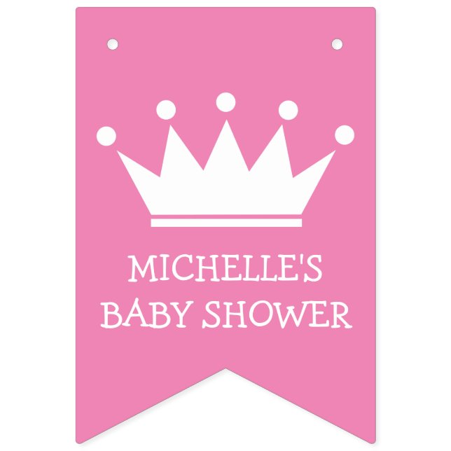 Princess crown baby shower party bunting banner (First Flag)