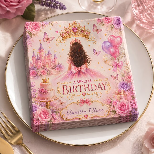 Princess Crown Birthday Napkin (Creator Uploaded)