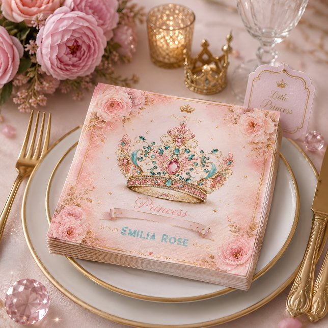 Princess Crown Birthday Napkin (Creator Uploaded)