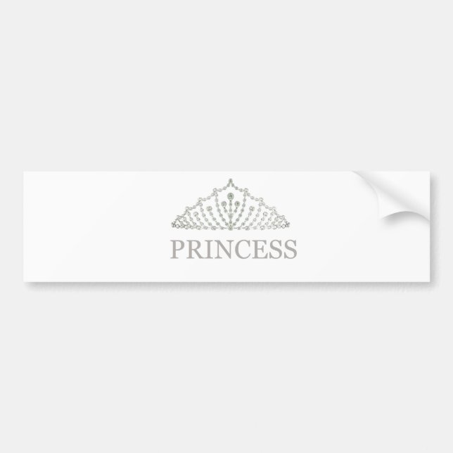 Princess Crown Bumper Sticker (Front)
