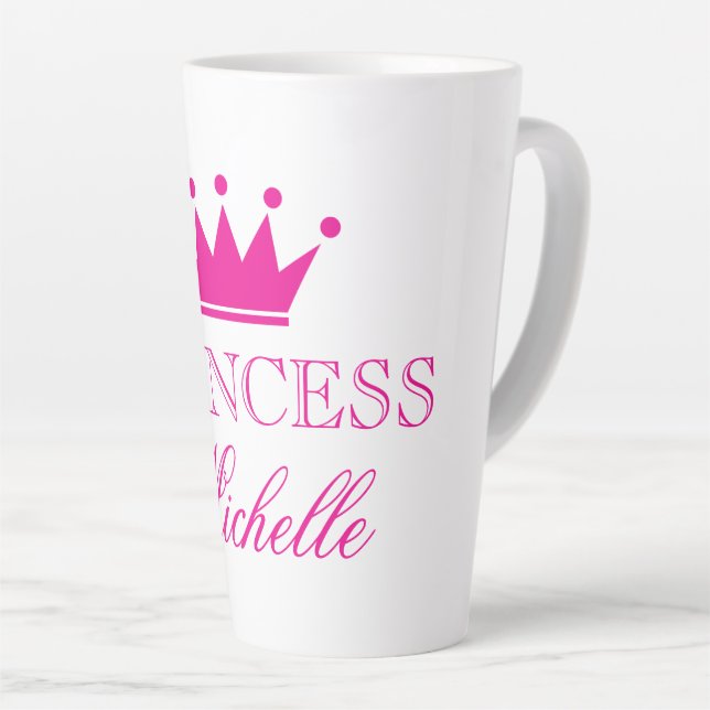 Princess Crown Custom Latte Mug (Right Angle)