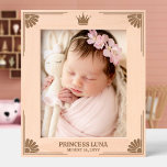 Princess Crown & Daisy Corners Daughter's Name Etched Frames<br><div class="desc">Beautiful wooden frame, perfect for a photo of your precious little princess, etched with your daughter's name and birthdate with a pretty princess crown and decorative daisy corners. Decorate the nursery with a photo of your precious baby girl in this etched photo frame personalised with your baby girl's name and...</div>
