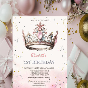 Princess Crown Fairytale Birthday  Invitation