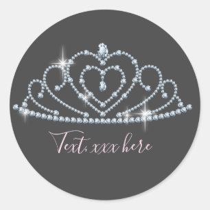 princess, crown, glitter crown, stickers