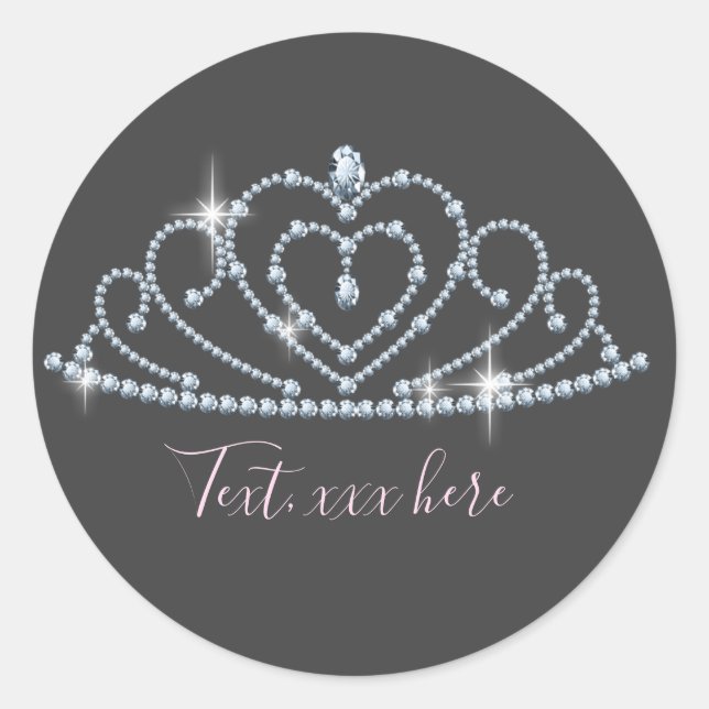 princess, crown, glitter crown, stickers (Front)