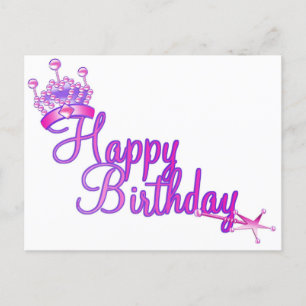 Princess Crown Happy Birthday Holiday Postcard