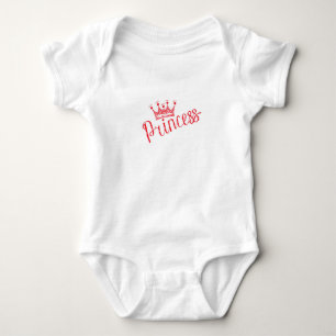 "Princess" Crown Illustration - Cute Whimsical Bab Baby Bodysuit