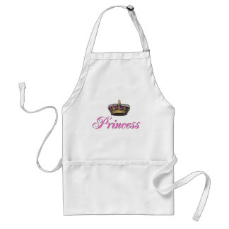 Princess crown in hot pink standard apron
