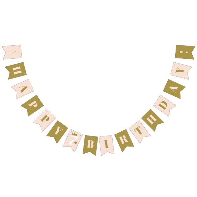 Princess crown kids happy birthday banner (All)