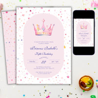 Princess Crown Pastel Pink  Fairytale 5th Birthday