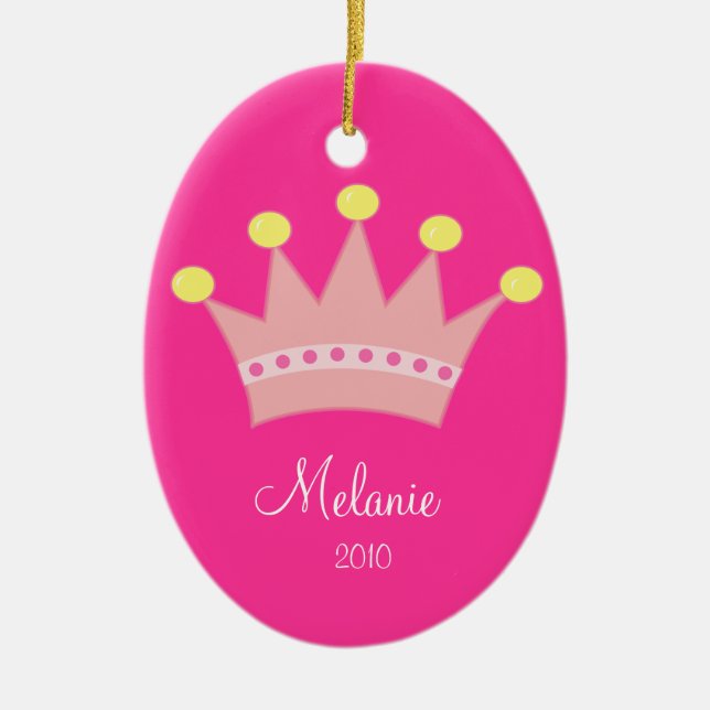 PRINCESS CROWN Personalised Christmas Ornament (Front)
