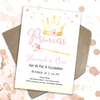 Princess Crown Pink 1st Girl Birthday 