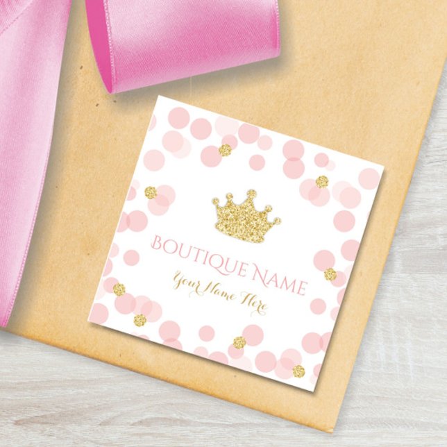Princess Crown Pink Gold Boutique Business Card (Creator Uploaded)