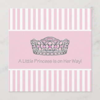Princess Crown Pink White Baby Shower Invitation