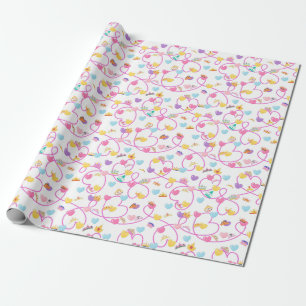 princess crown pink wrapping paper