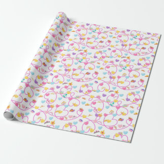 princess crown pink wrapping paper