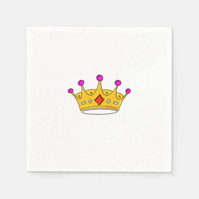 Princess crown, prince crown, crown theme napkin (Front)