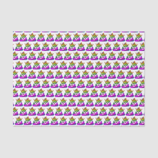 Princess Crown Rainbow Emoji Poop Tissue Paper (Front)