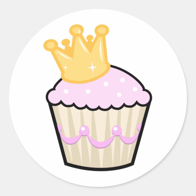 Princess Cupcake Classic Round Sticker (Front)