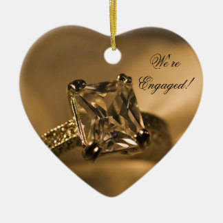 Princess Cut Diamond Engagement Ring Ceramic Tree Decoration