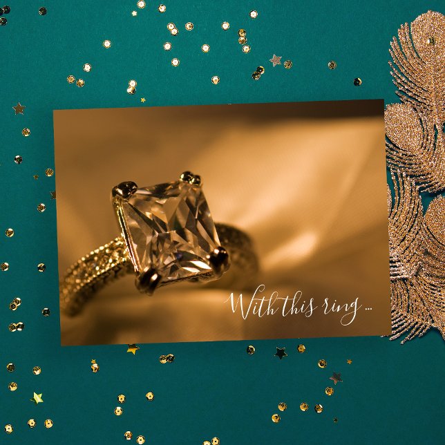 Princess Cut Diamond Engagement Ring Wedding Invitation (Creator Uploaded)