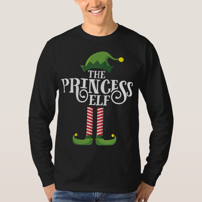 Princess Cute Elf Matching Family Group Christmas  T-Shirt (Front)