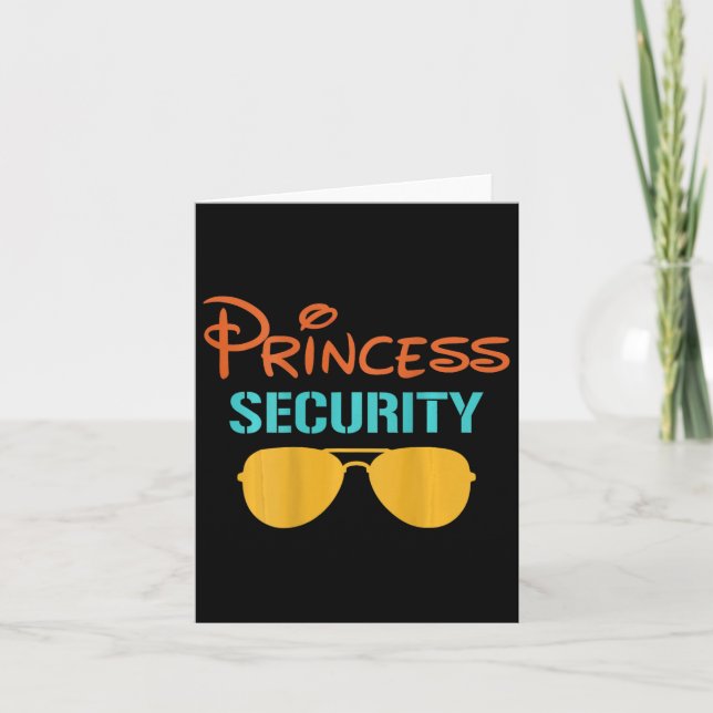 Princess Dad Security Halloween Men Matching Black Card (Front)
