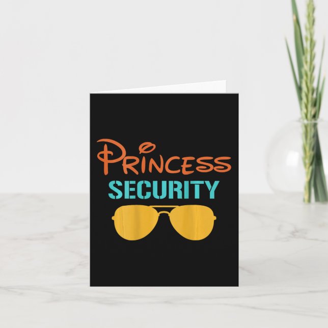 Princess Dad Security Halloween Men Matching Black Card (Front)