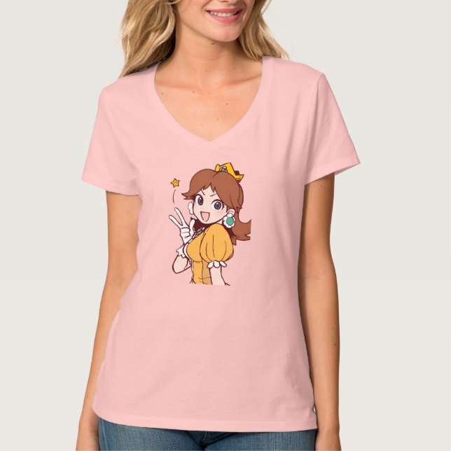 Princess Daisy – Cheerful & Cute Nintendo Characte T-Shirt (Front)