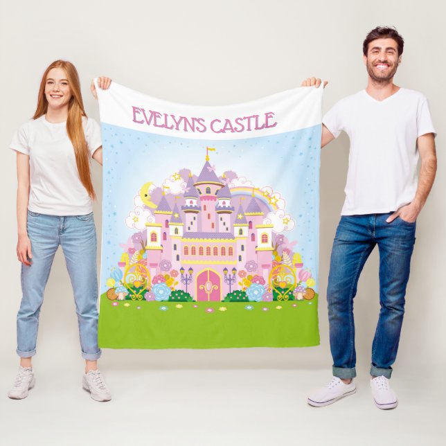 Princess Decor! Personalised Castle  Fleece Blanket (In Situ)