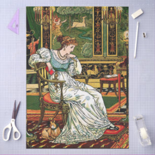 Princess Désirée, Vintage Illustration Decoupage Tissue Paper