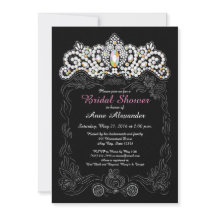 Princess Diamond Tiara Bridal Shower Invitations