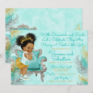 Princess Diamonds and Pearls Baby Shower Invitation