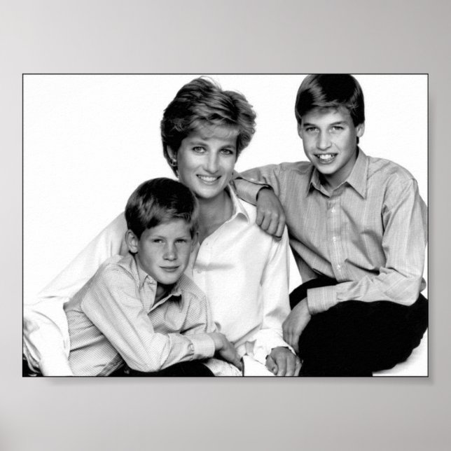 Princess Diana and sons Poster (Front)