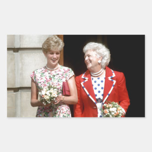 Princess Diana-Barbara Bush Rectangular Sticker