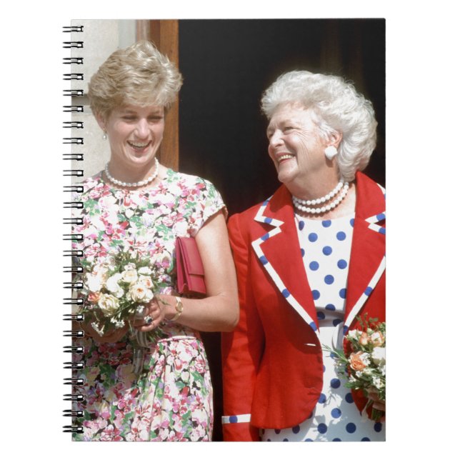 Princess Diana-Barbara Bush Spiral Notebook (Front)