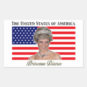 Princess Diana USA Flag Rectangular Sticker