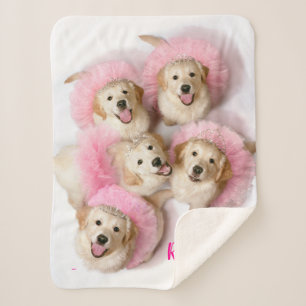 Princess Dogs in Tiaras Sherpa Blanket