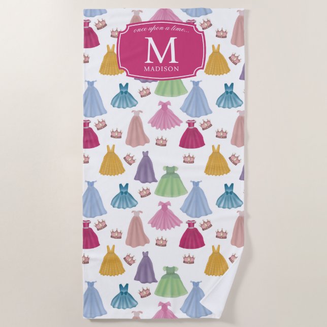 Princess Dresses Fairytale Little Girl  Beach Towel (Front)
