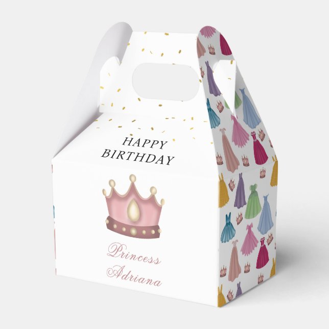 Princess Dresses Fairytale Little Girl Birthday Favour Box (Front Side)