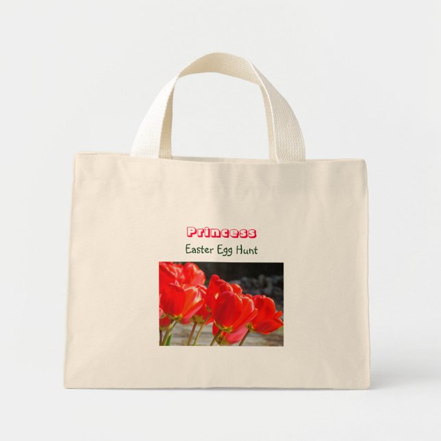 Princess Easter Egg Hunt bags Pink Red Tulips (Front)