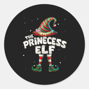 Princess Elf Family Matching Group Christmas Girls Classic Round Sticker