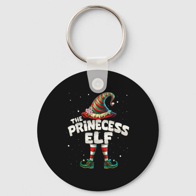 Princess Elf Family Matching Group Christmas Girls Key Ring (Front)