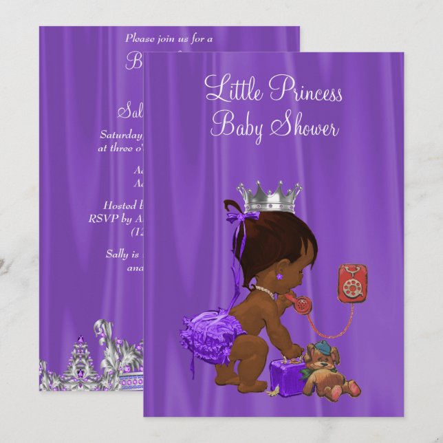 Princess Ethnic Baby Shower Invitation (Front/Back)