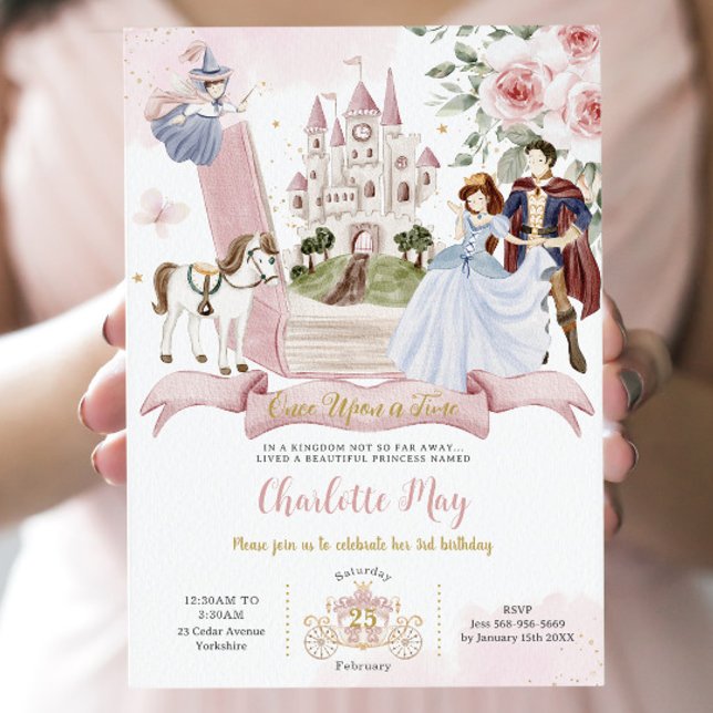 Princess Fairytale Book Once Upon a Time Birthday Invitation (Creator Uploaded)
