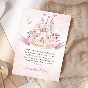 Princess Fairytale Castle Birthday Thank You Card