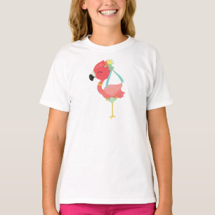 Princess Flamingo, Crown, Flowers, Cute Flamingo T-Shirt