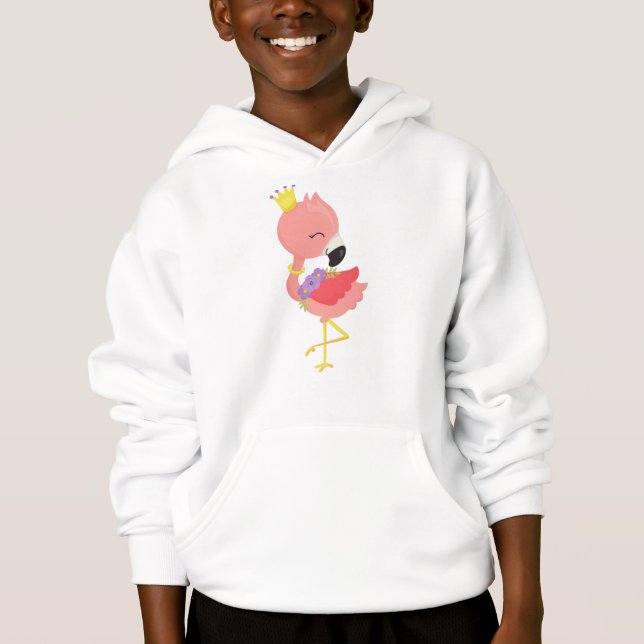 Princess Flamingo, Cute Flamingo, Crown, Flowers (Front)