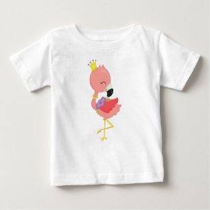 Princess Flamingo, Cute Flamingo, Crown, Flowers Baby T-Shirt