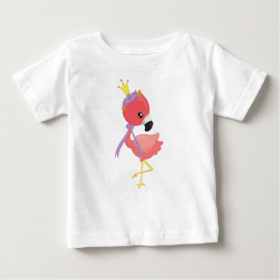Princess Flamingo, Cute Flamingo, Flowers, Crown Baby T-Shirt